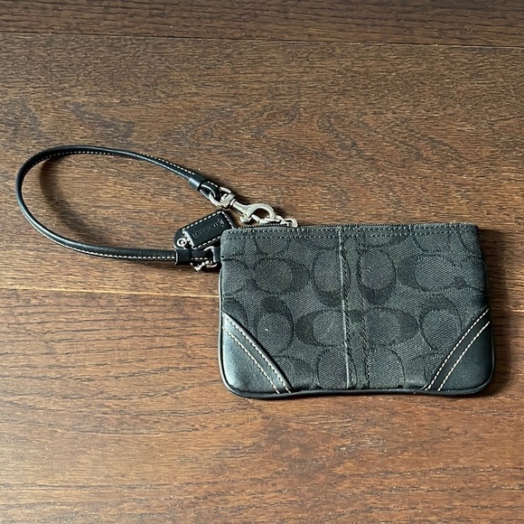 Coach Black Canvas Wristlet - Picture 1 of 3